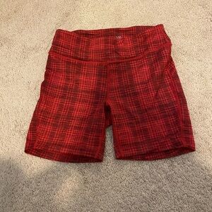 Red and black plaid Outdoor voices shorts